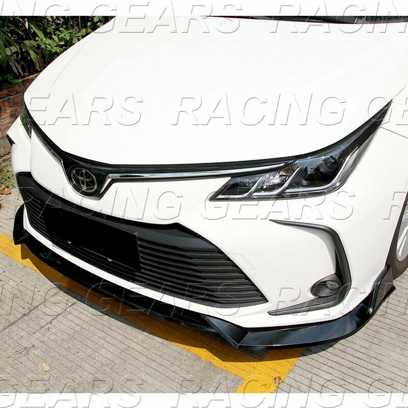 FIT 2019-2020 TOYOTA COROLLA PAINTED BLACK FRONT BUMPER BODY KIT LIP 3-PCS