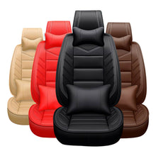 Car Seat Covers Luxury PU Leather 5-Seats Front+Rear Seat Cushions Four Seasons