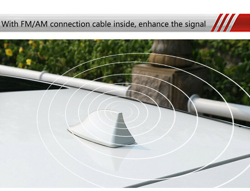 1pcs Universal Car Auto Shark Fin Roof Antenna Radio FM/AM Decorate Aerial White
