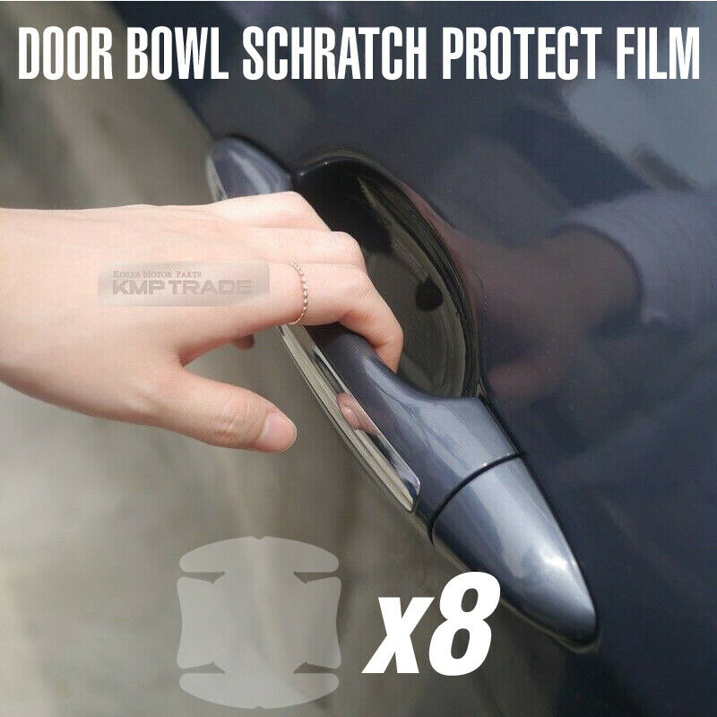 Door Handle Under Cup Anti Scratch Clear Paint Protector Film 8P For All Vehicle