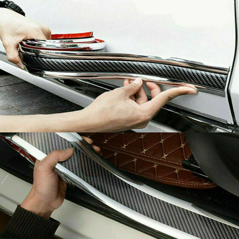5D Carbon Fiber Vinyl Car Door Sill Scuff Protector Anti Scratch Sticker