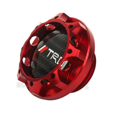 JDM TRD CARBON FIBER Sticker with ALUMNIUM RED Billet Engine Oil FILLER Cap
