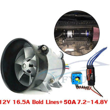 Car Electric Turbo Charger Boost Air Intake Fan + Brushless 50A ESC 52000RPM Max