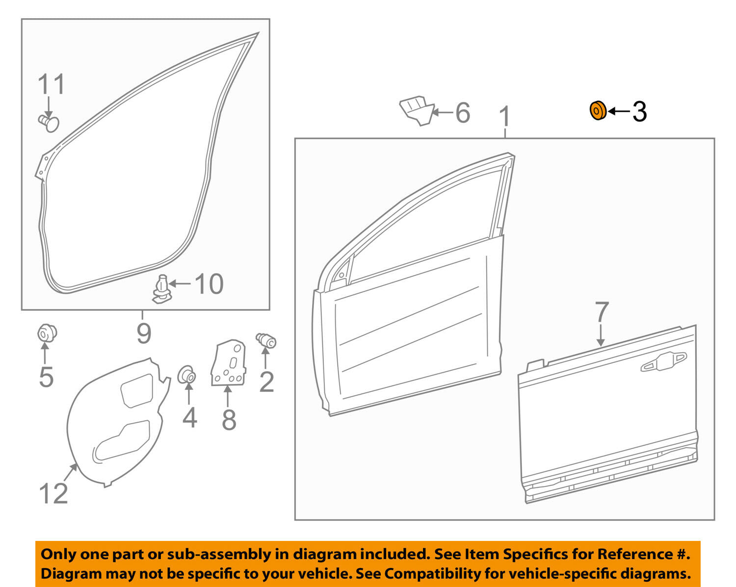 TOYOTA OEM Front Door-Door Shell Hole Plug 9095001620