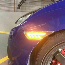 For 2016-2020 Honda Civic Black LED Strip Front Bumper Side Marker Signal Lights