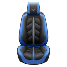11pc Black+Blue Leather Car Truck Seat Cover 5-Seats Protector Universal Cushion