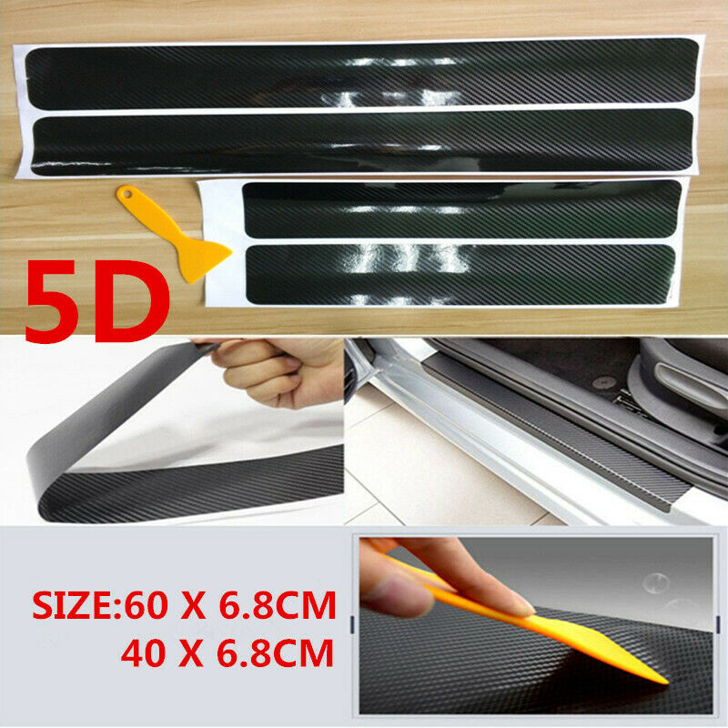 Universal Car Sticker Carbon Fiber Door Sill Scuff Plate Guards Accessories 5D