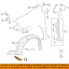 TOYOTA OEM 14-16 Corolla-Fender Liner Pad Air Deflector Spolier Left 5385202120