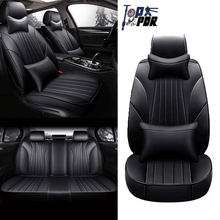 11Pcs Car Seat Cover Protector+Cushion Front & Rear Full Set PU Leather Interior