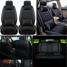 Car Seat Covers Top PU Leather Front & Rear Full Set Universal for 5-Seats Cars
