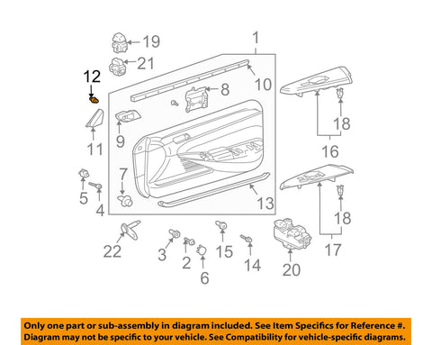 TOYOTA OEM Front Door-Corner Cover Retainer 90467A0019