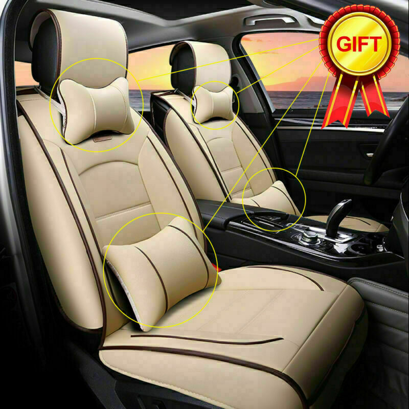 US 5-Sit Car Seat Covers 5-Seats PU Leather Surround Protector Cushions Full Set