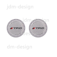 2PCS Silicone Carbon Fiber Car Cup Holder Pad Mat Coaster For TRD Non-Slip