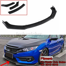 Front Bumper Lip Spoiler Lower Splitters Trim For Honda Civic Sedan 4DR 2016-18