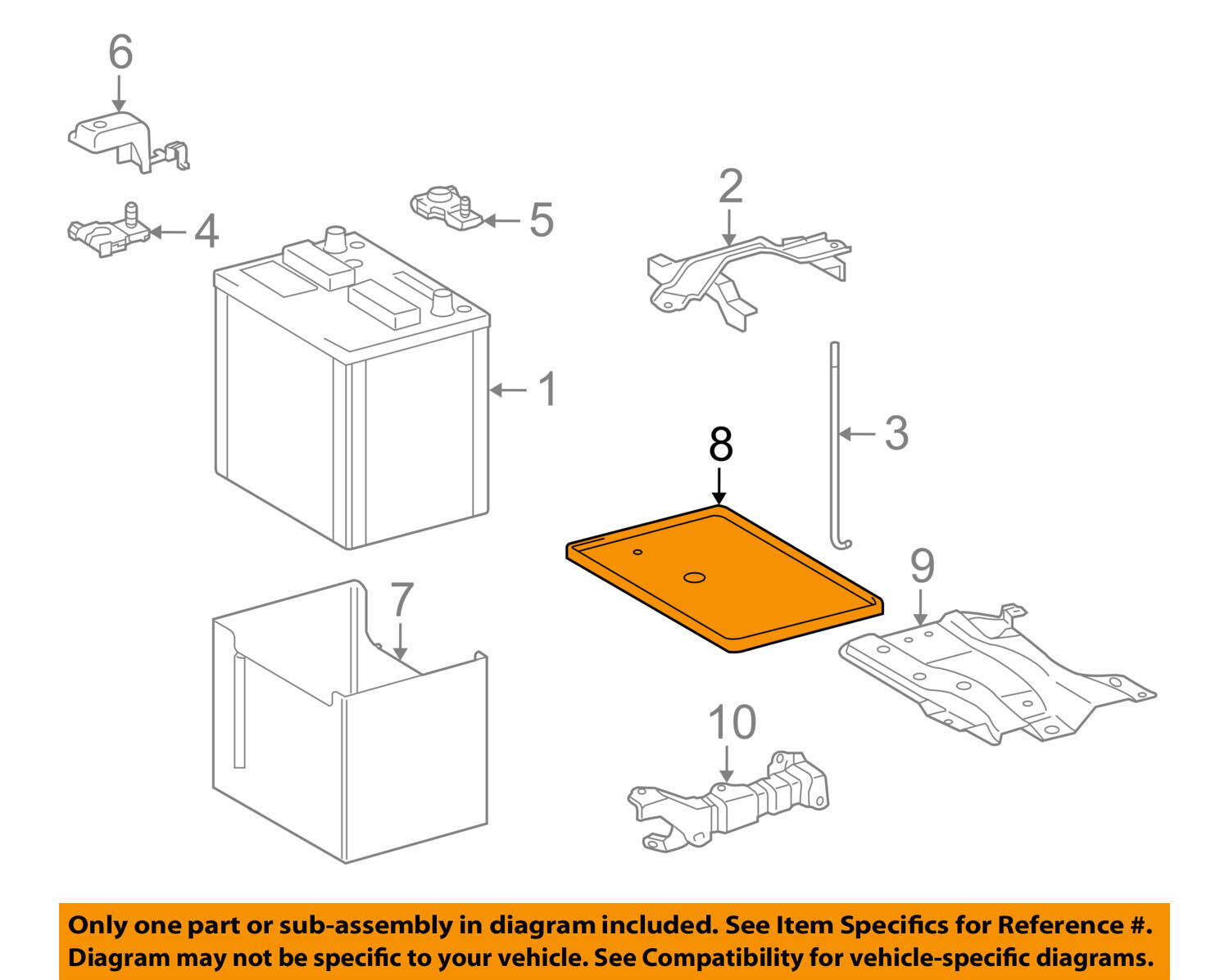 TOYOTA OEM 04-13 Corolla 1.8L-L4-Battery Tray 7443112090