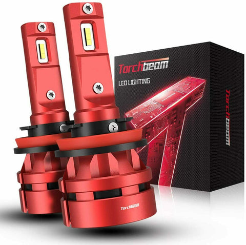 Torchbeam H11/H8/H9 LED Headlight Bulbs 6500K Cool White Low Beam 12000Lumens