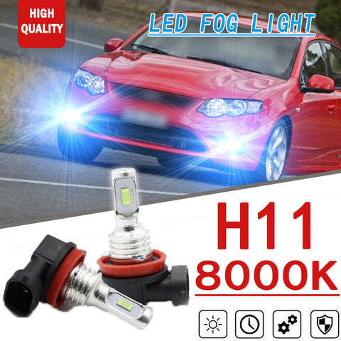 2x H11 H9 H8 8000K Ice Blue LED Headlight Low Beam Fog Light 70W 8000LM