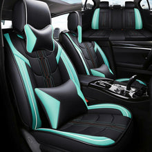 Deluxe PU leather Car SUV Seat Cover Full Set Front+Rear Cushion 5-Seats +Pillow