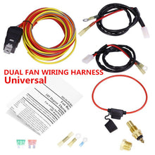 12V Car Dual Electric Cooling Fan Wiring Harness Thermostat Controlled Relay Kit