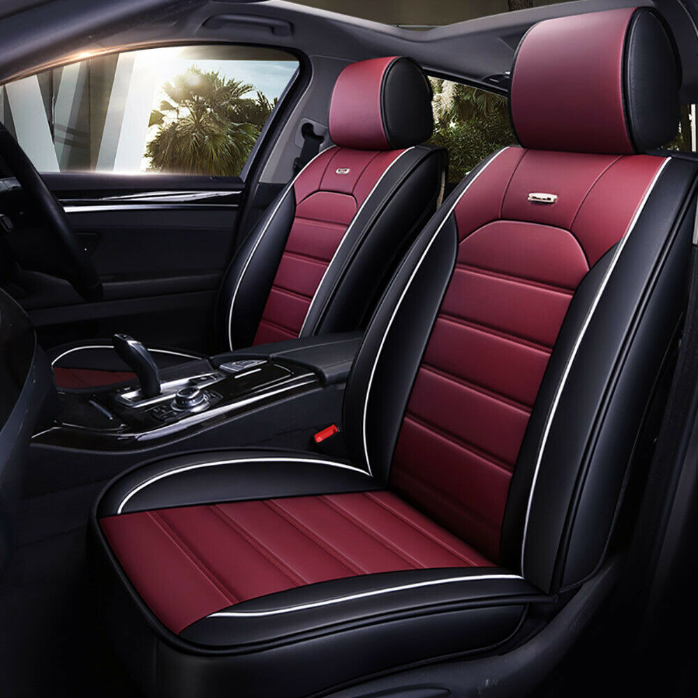 PU Leather Car Seat Cover Protector 5-Seats Universal Cushion Full Set US Ship