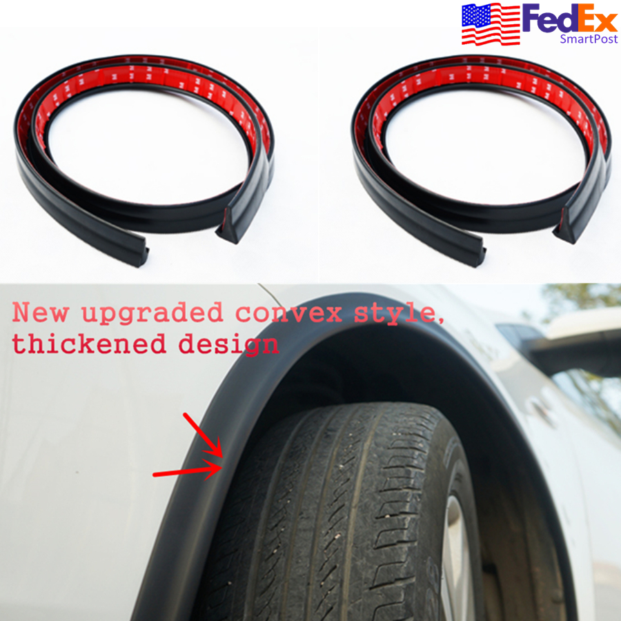 2x 59'' Convex Car Fender Flares Extension Lip Wheel Arch Eyebrow Moulding Trim