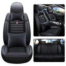 Car Seat Covers Top PU Leather Front & Rear Full Set Universal for 5-Seats Cars