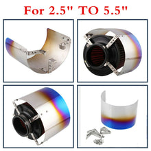 1Pc Stainless Steel Blue Universal Car 2.5" TO 5.5" Air Filter Cover Heat Shield