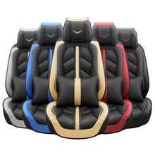 11pc Black+Blue Leather Car Truck Seat Cover 5-Seats Protector Universal Cushion
