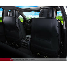 PU Leather Car Seat Cover Mat Rear+Front Black W/ Red Size L for 5 Seats Auto