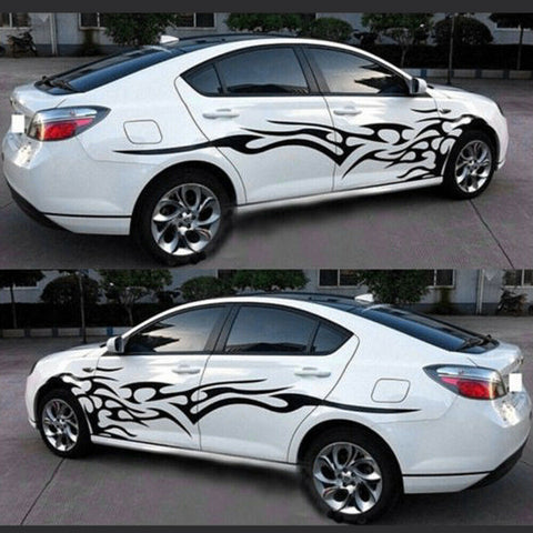 2× Black Vinyl Graphics Sticker Decal Side Body Decoration Trims Car Accessories