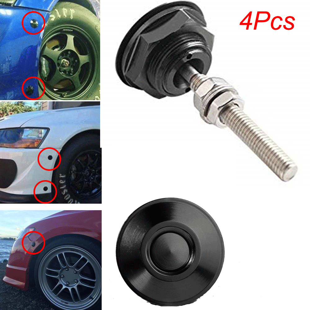 4x Universal Mini Car Hood Pin Bonnet Lock Clips Quick Release Latch Push Button