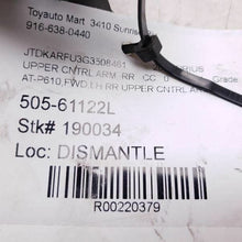 Driver Upper Control Arm Rear Prius Prime VIN Fp Fits 16-17 PRIUS