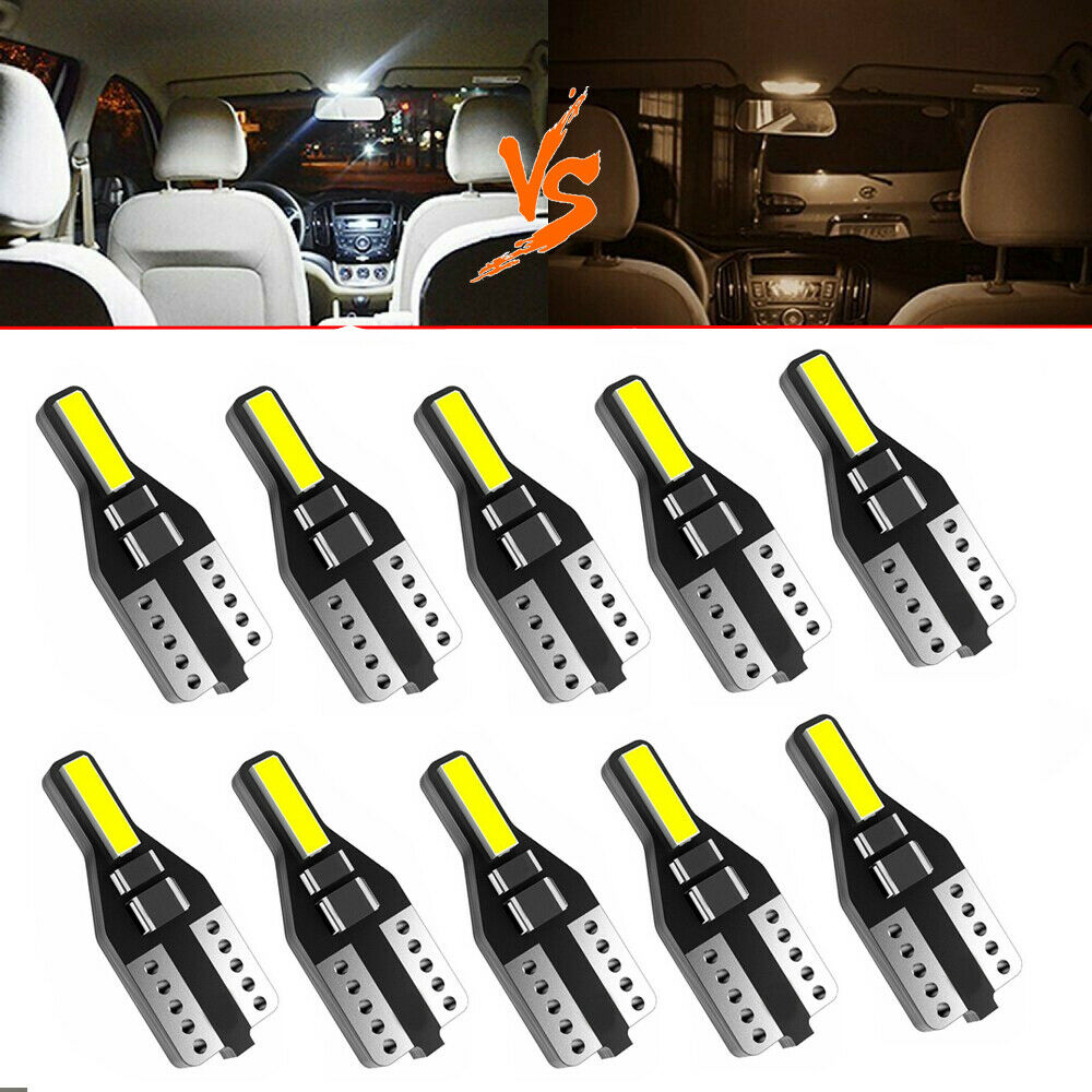 10X T10 194 168 CANBUS LED License Plate Interior Wedge Light Bulbs Bright White