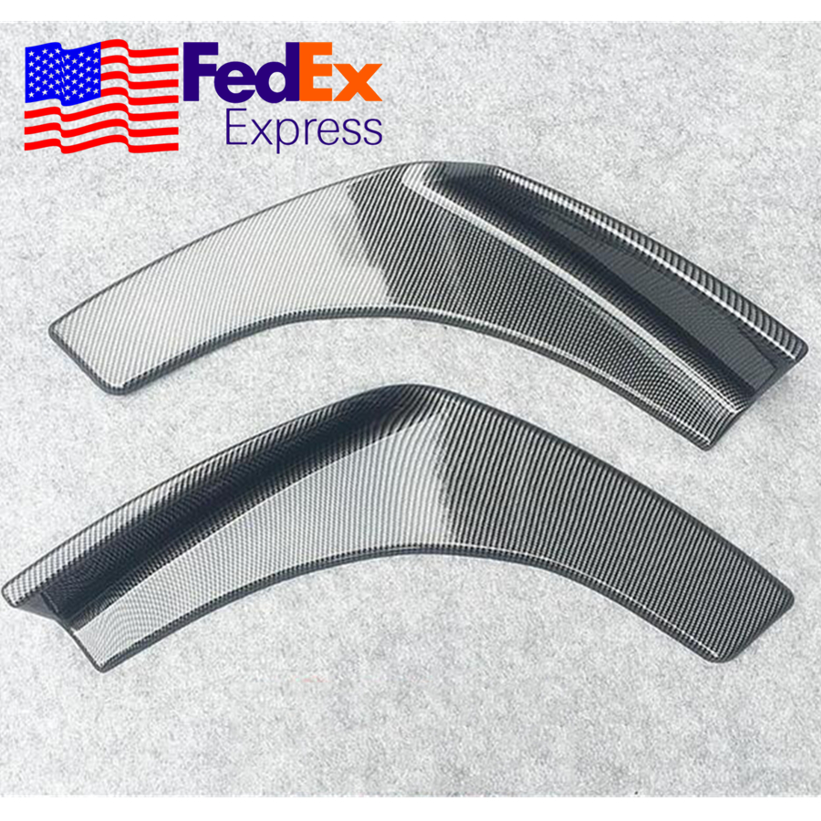 Car Front Bumper Lip Trim Splitter LH+RH Winglet Body Addon Kit Carbon Look ABS