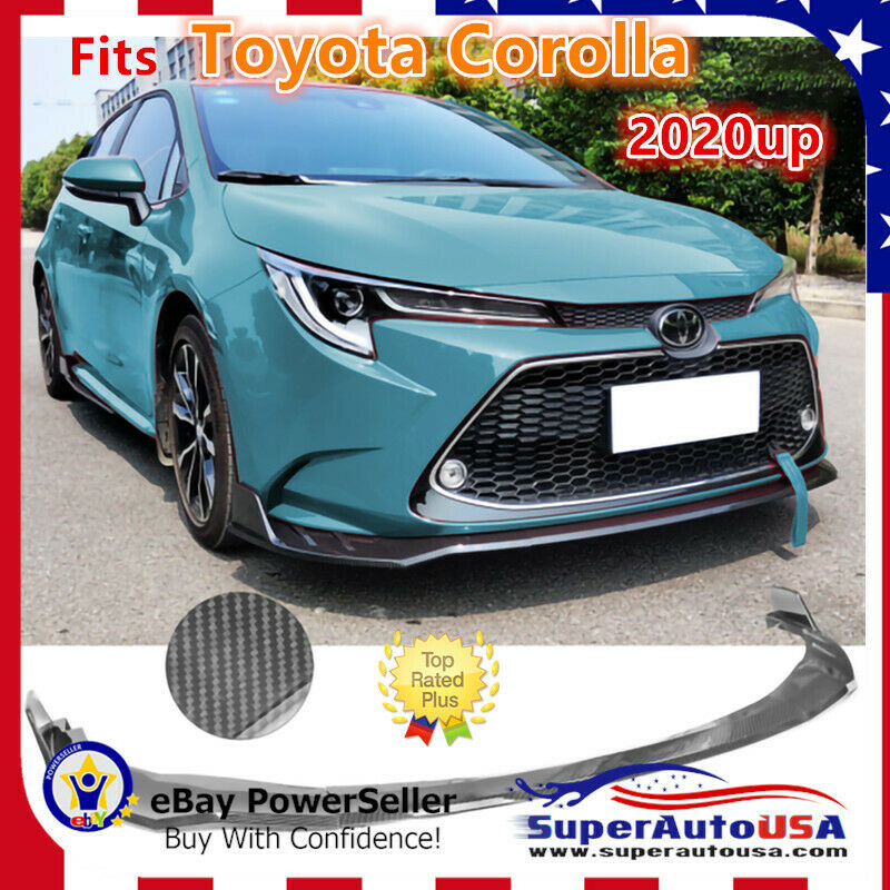 Fits Toyota Corolla LE 2020 Carbon Fiber Underbody Front Bumper Lip Diffuser