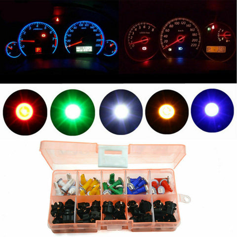 30pcs Auto Lamp Car T5 LED Twist Socket Instrument Panel Cluster Plug Dash Light