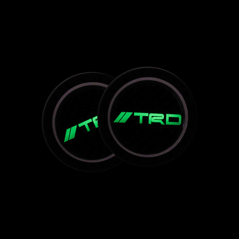 4PCS Silicone CF Glow in Dark Car Cup Holder Pad Mat Coaster For TRD Non-Slip