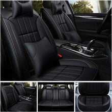 Deluxe PU leather Car SUV Seat Cover Full Set Front+Rear Cushion 5-Seats +Pillow
