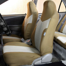 Universal Highback Seat Covers Full Set For Auto Car SUV 2 Tone Beige