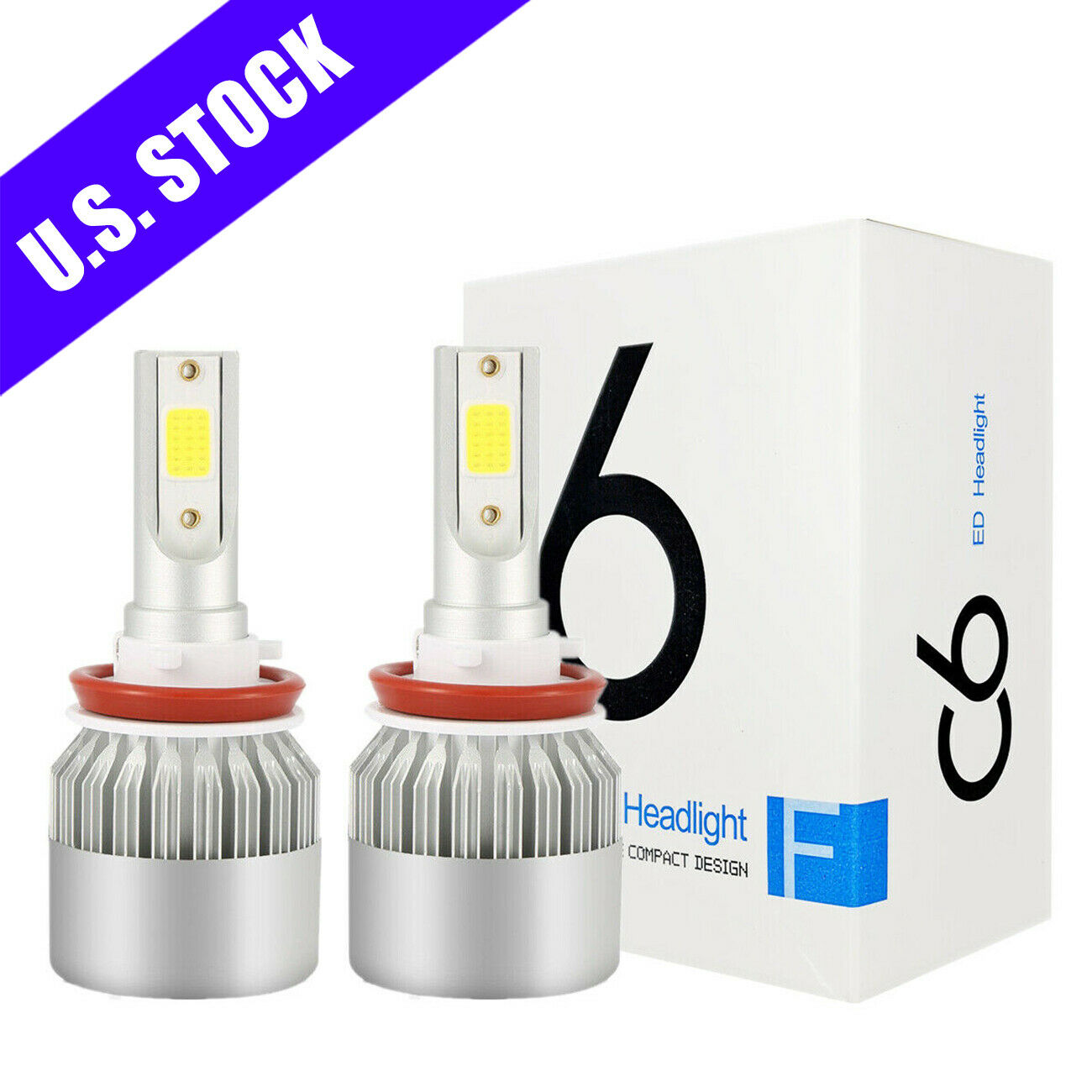 2x LC6 H11 LED Headlight Kit Low Beam Cree Bulbs 6000K Bright White Power Lights