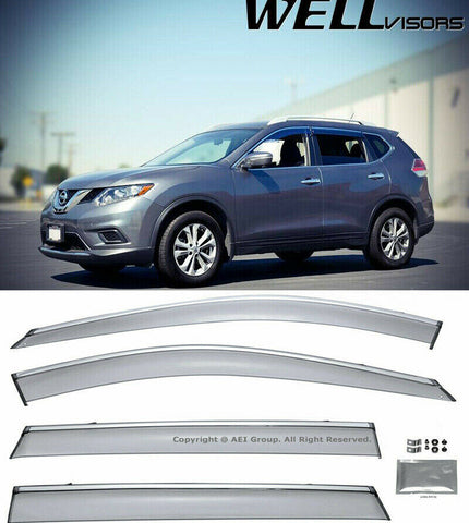 For Nissan Rogue 14-Up Clip On WELLvisors Window Visors Deflectors Rain Guards