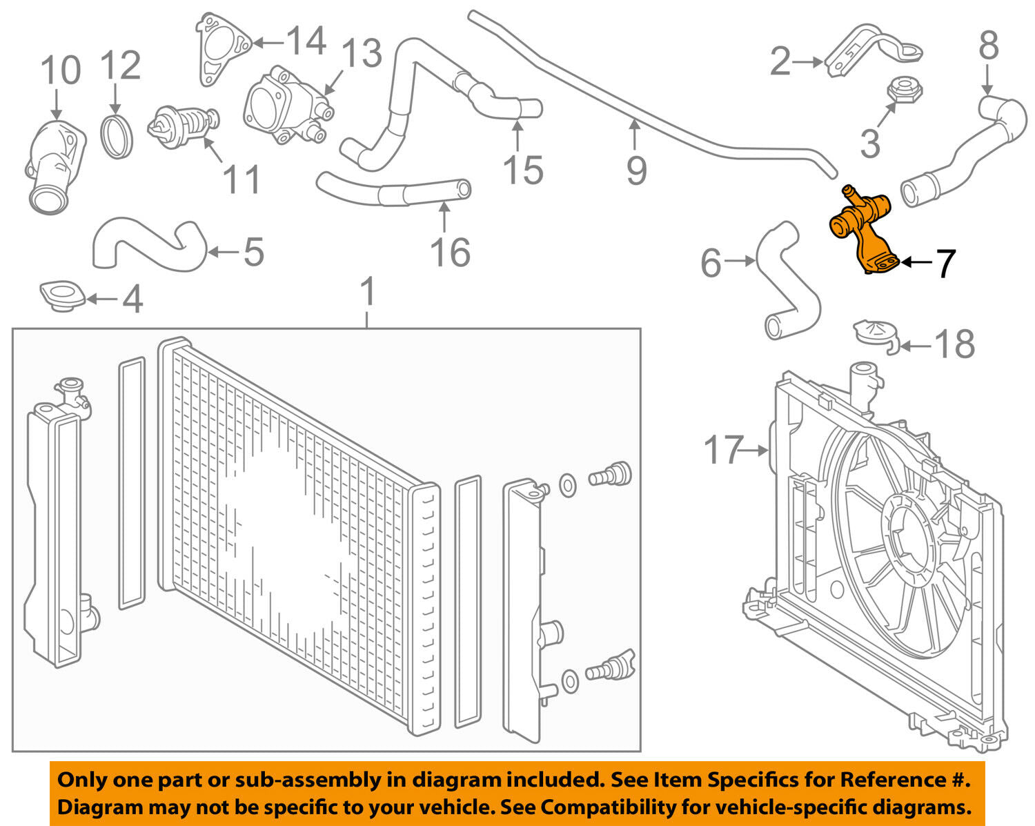 TOYOTA OEM 2018 Corolla 1.8L-L4 Radiator-Connector Pipe 165770T031