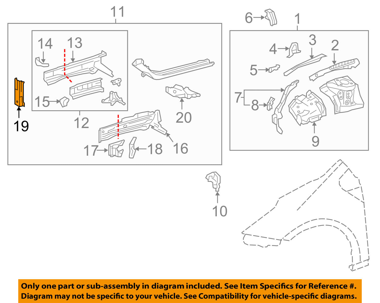 TOYOTA OEM 16-18 Prius FENDER-Front Reinforcement Right 5710747030