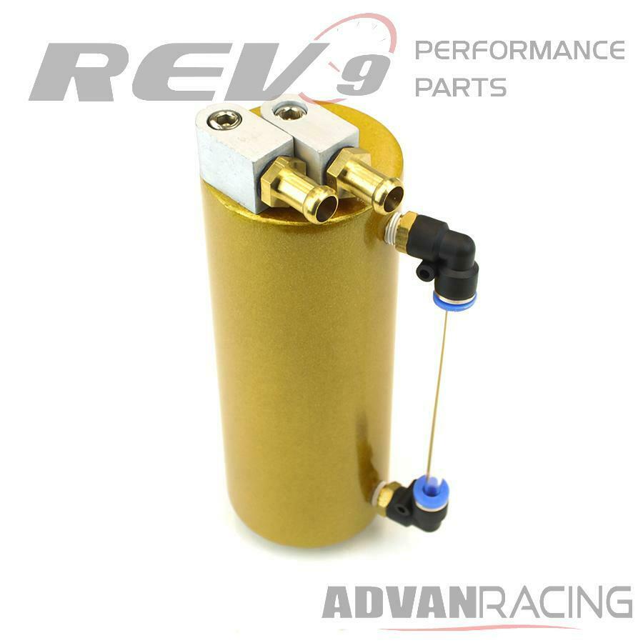 Rev9ac 009 Gold Universal Aluminum Oil Catch Can With Hose Kit 750m Partlimit 7641