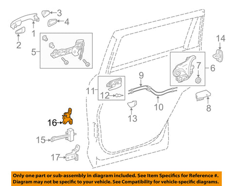 TOYOTA OEM Lock -Rear Door-Upper Hinge Left 6876006010