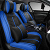 Universal 5-Seats Car Seat Covers Black+Blue PU-Leather Protector Cushion Set US