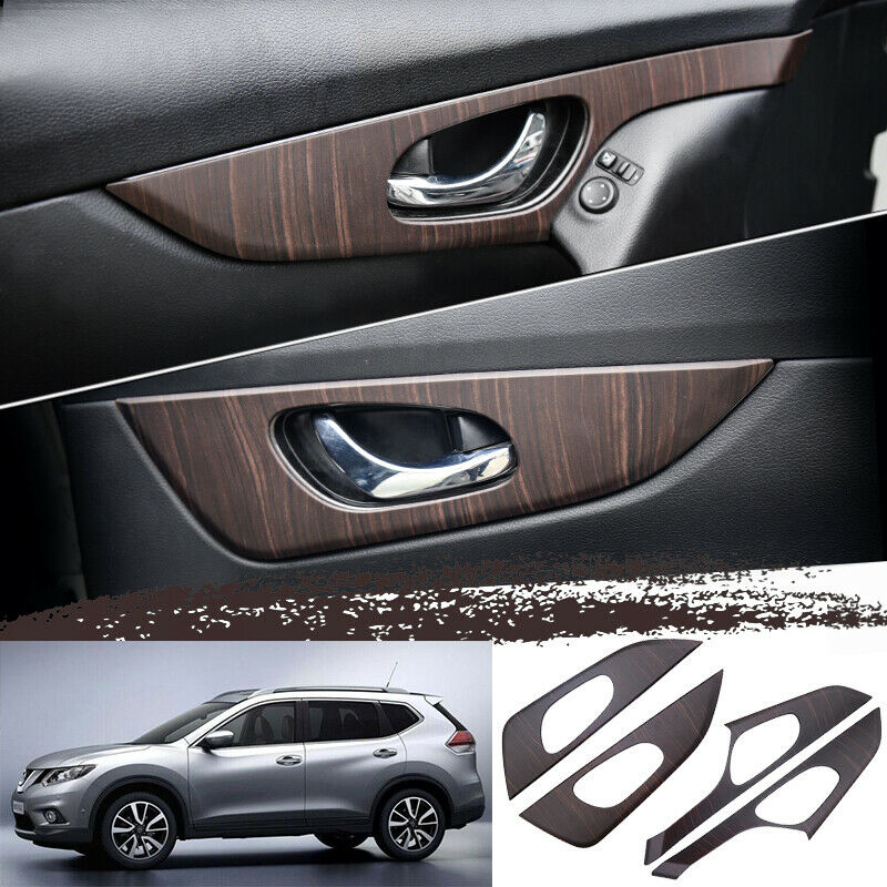 For Nissan Rogue 2014-2020 ABS Peach Wood grain Car inner door handle panel Trim