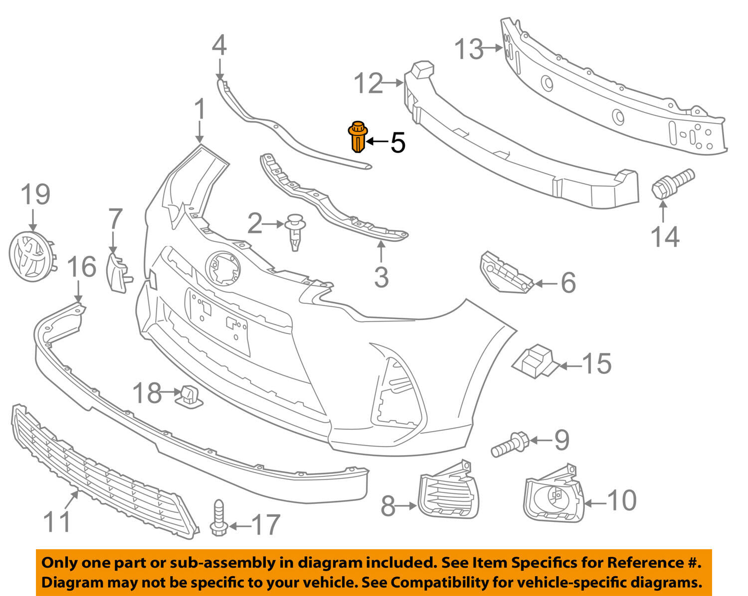 TOYOTA OEM Front Bumper-Seal Retainer Clip 9046705063C0