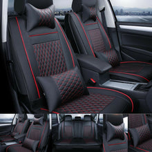 11Pcs Car Seat Cover Protector+Cushion Front & Rear Full Set PU Leather Interior