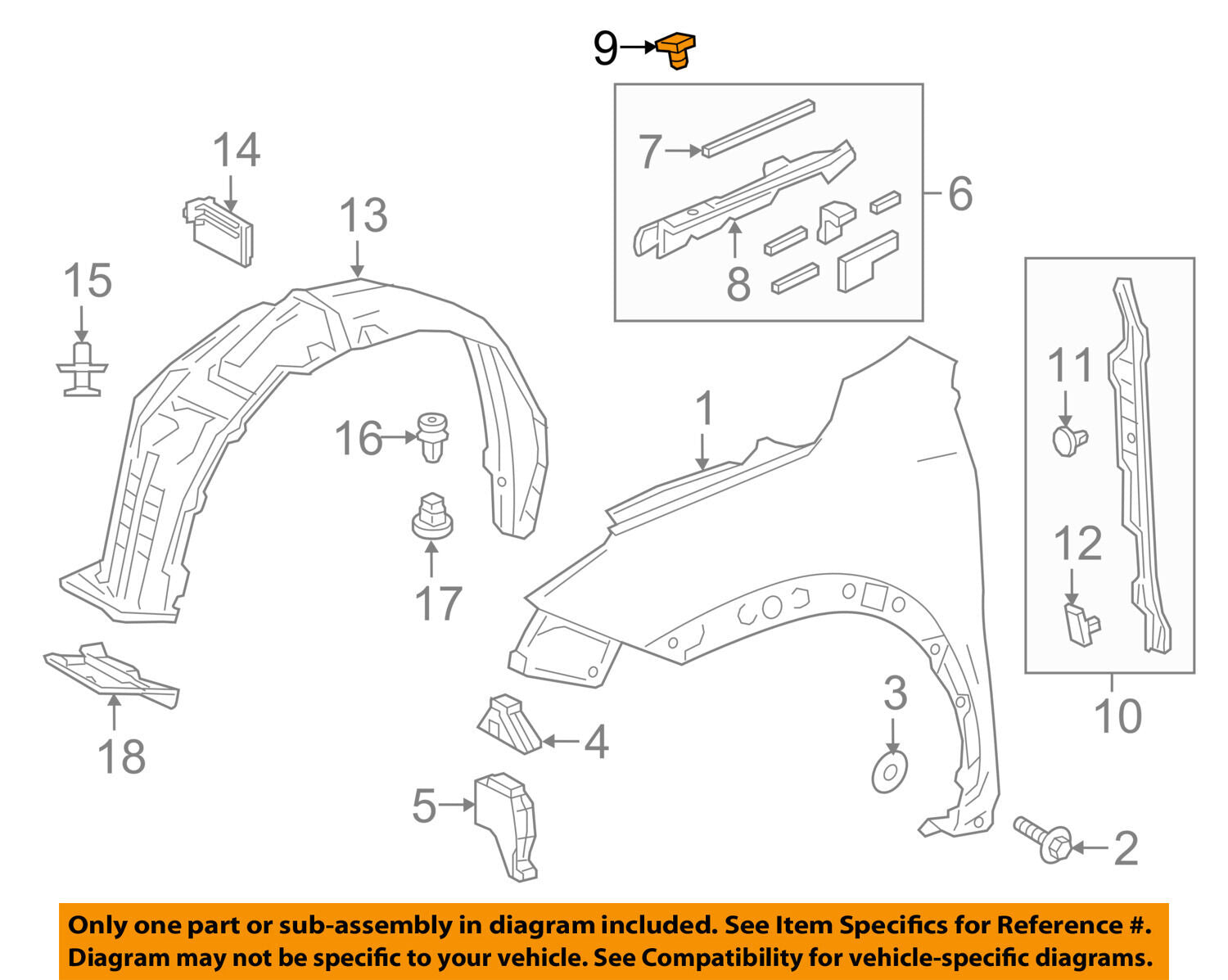 Lexus TOYOTA OEM 15-17 NX200t Fender-Protector Cushion 5338478010